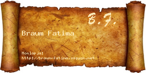 Braum Fatima névjegykártya